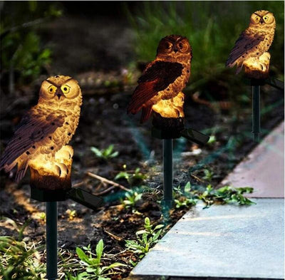 Waterproof IP65 Solar Garden Lights Owl SquirrelOrnament Animal Bird Outdoor LED Path Lawn Yard Garden Lamps Animal Decor