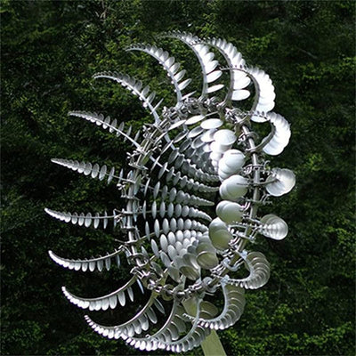 Unique and Magical Metal Windmill-Kinetic Metal Wind Spinners with Metal Garden Stake