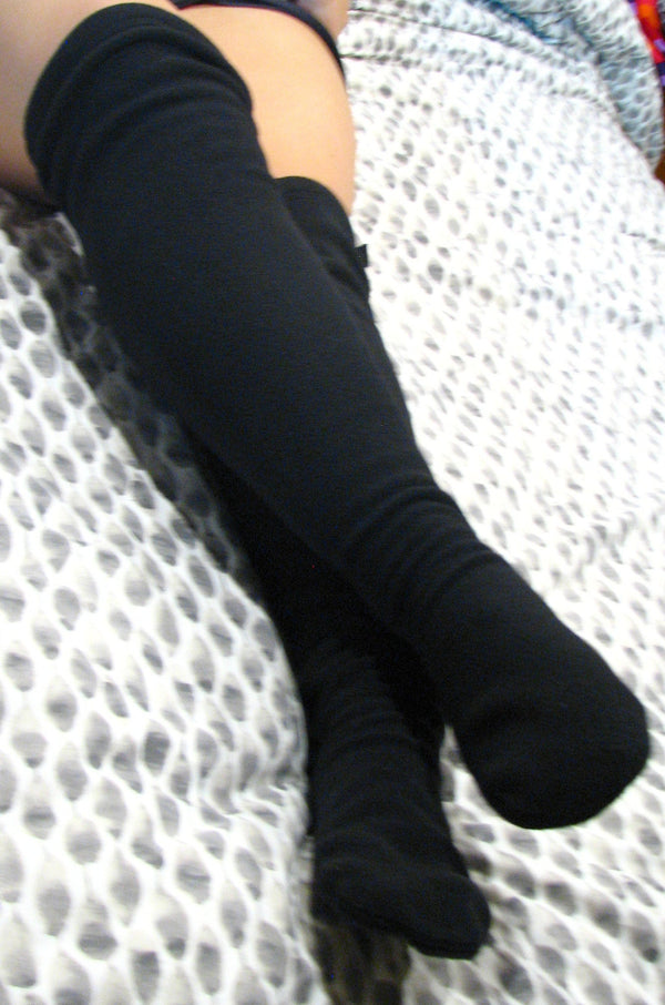 Over-the-Knee Fleece Socks - Black
