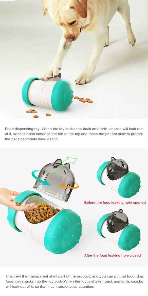 Pet Dog Cat Tumbler Toy Interactive Food Dispensing Ball Treat Puzzle IQ Training Feeder Slow Eating Toys Pet Product
