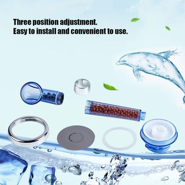 Spa Filtered Water Saving Adjustable Shower Head with Three Modes