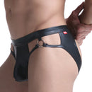 Gay Men Underwear Thongs & G Strings PU Leather Sexy Underwear