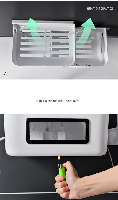 Wall-Mounted Wifi Cable Socket Storage Organizer Box