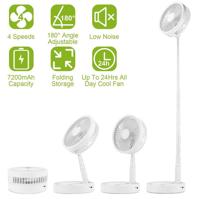 USB Rechargeable Portable Folding Desk Table Fan